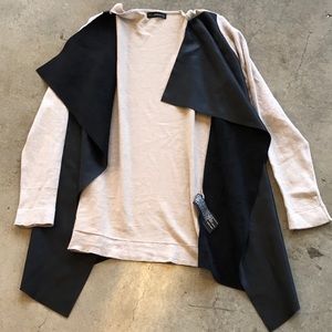 Zara knit with faux leather/suede panels